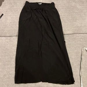 Loft Black Maxi Skirt with side slit and pockets medium